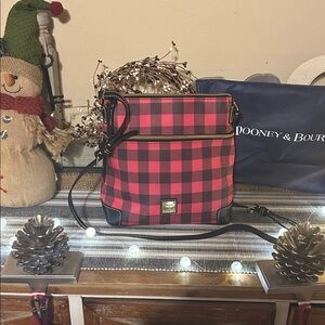 Dooney & Bourke Red and Black Checkered Crossbody Bag